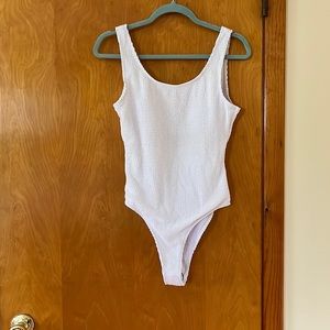 Shein white low back one piece